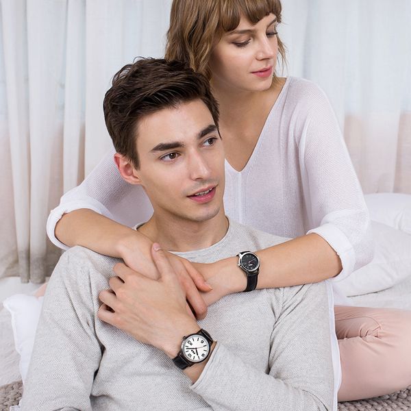 

luxury brand fashion casual auto date leather strap men watch women watch quartz wristwatch 619, Slivery;brown