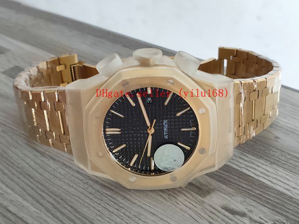 

luxury wristwatch 18k yellow n8 factory royal oak gold 41mm 15450ba.oo.1256ba.02 automatic mens watch, Slivery;brown