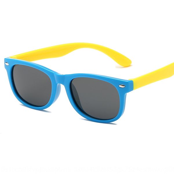 

silicone children polarized sun boys and girls children fashion sun silicone sun cartoon sunglasses personalized baby glasses, Blue