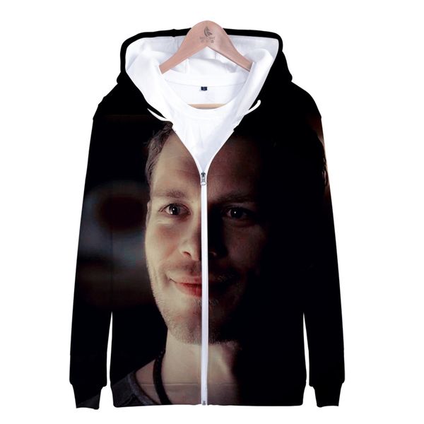 

niklaus mikaelson 3d hoodies men zipper 2019 exclusivo 3d hoodie sweatshirt fashion new style sweatshirt clothes xxs-4xl, Black