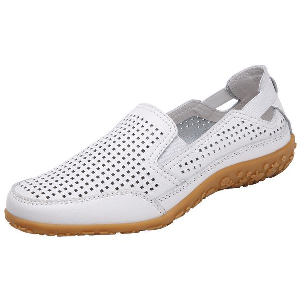 

plus size women sandals split leather soft bottom summer shoes woman leisure flats cut-out slip on mum flat sandalias sh061201 mx200407, Black