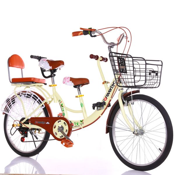 

touring wagon travel bike parent-child bicycle mother-child bicycle double men's and women's shuttle bicycle with travel bike