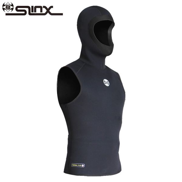 

slinx men hooded scuba diving vest 3mm neoprene wetsuit sleeveless jacket for snorkeling spearfishing surfing kite