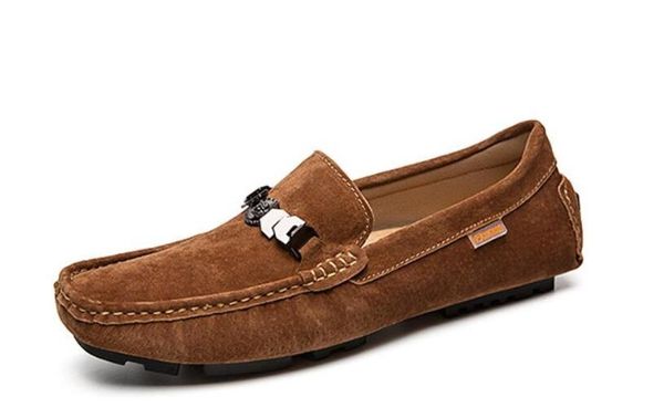 

mens genuine leather shoes suede loafer big size official shoes gentle mens travel walk shoe casual comfort breath for men, Black