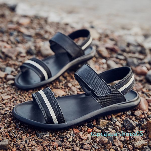 

2019 new men summer outdoor mens flats casual beach athletic shoes non-slip sport summer quality beach sneakers sandals t55, Black