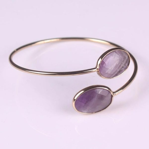 

gold tone crystal inlay oval natural stone beads cuff women bangles pink quartz wrap bracelet boho bracelet women jewelry free, Black