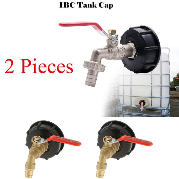 

2x 1000l copper ibc tank to 3/4\" tap thread hose adapters butt outlet tools