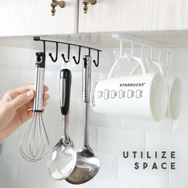 

3pc 18 hook kitchen wrought iron hook towel clothes cabinet kitchen storage bathroom household items z723