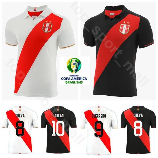 

2019 copa america soccer peru jersey 9 guerrero 10 farfan 8 cueva 20 flores 19 yotun 13 tapia комплекты футболок униформа, Black;yellow