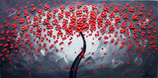 

бесплатная доставка художественный нож масло цветы garden21 канва подписанные современные wall art картина home decor на холсте масляной жив