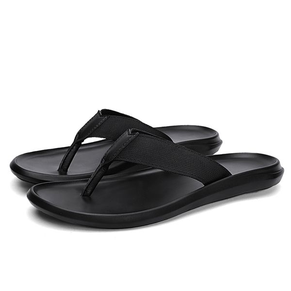 

2020 new leisure slippers home summer multicolor beach-side flip-flop sandal comfortable breathable chaussure tongs homme, Black