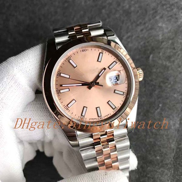 

luxury super date just 126333 41mm stainless steel super rose gold dial stick marker two tone jubilee bracelet cal.3255 movement, Slivery;brown