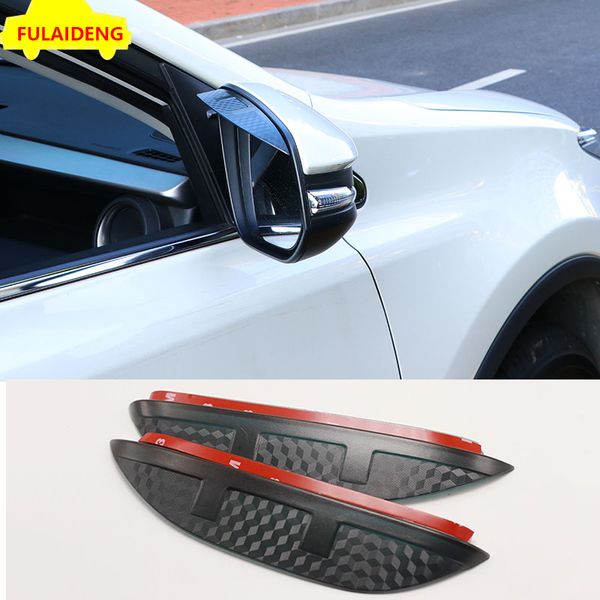 

2pcs for toyota rav4 2014-2015 2016-2018 carbon fiber abs side rearview mirrors visors shade rain guard trim car styling