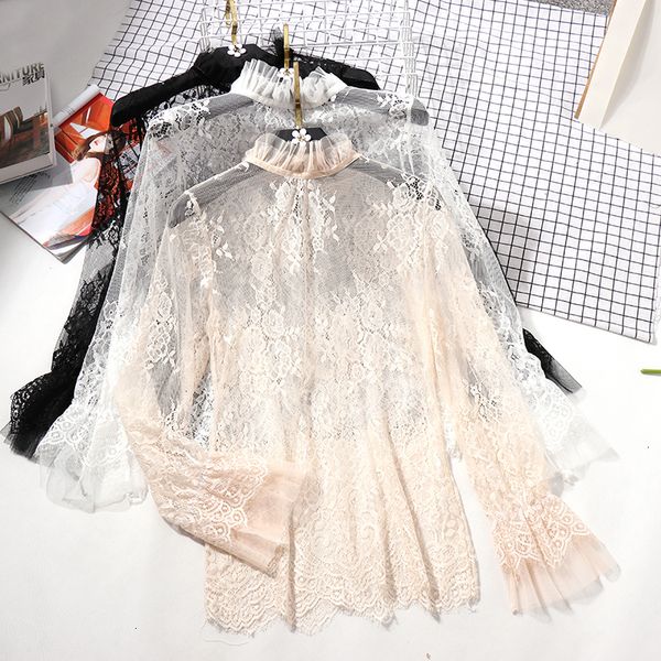 

блуза женщина блузы для женщин see through lace блуза летней ruffled бабочки рукава sexy ladies tops назад рубашки ночной клуб топы 0.07, White