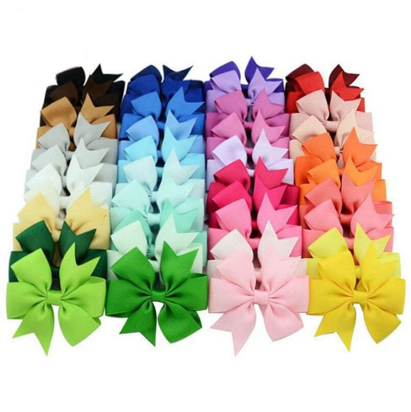 Caldo di vendita di colore della caramella Silk Ribbon Bordo lato clip delle ragazze della forcella con la coda di Bowknot dei capelli della frangia che designano Barrette Accessori per capelli da regalo
