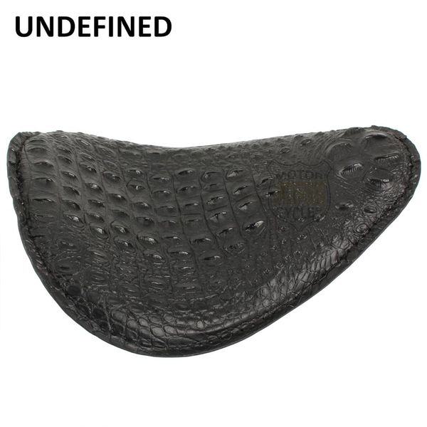 

motorcycle accessories black alligator emboss leather vintage solo driver seat for sportster bobber chopper old school undefined