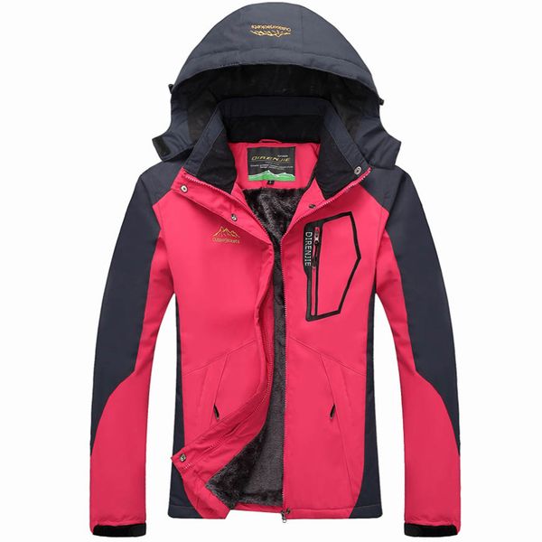 

2017 woman winter waterproof thermal travel fur trekking outdoor jackets sports camping hiking pants climing warm trousers j32, Blue;black