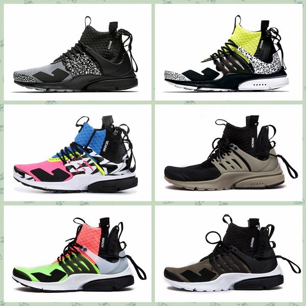 

npsthf 2019 new arrival lab prestos mid running shoes men women racer pink yellow grey lava prestoss shoe sport trainers sneakers
