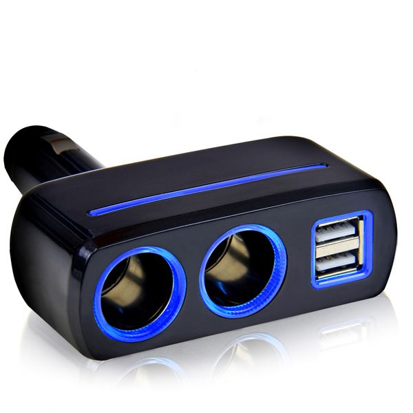 

2019 new universal 2 ways car auto cigarette lighter dual usb charger socket power adapter 2.1a / 1.0a 80w splitter charger 12v