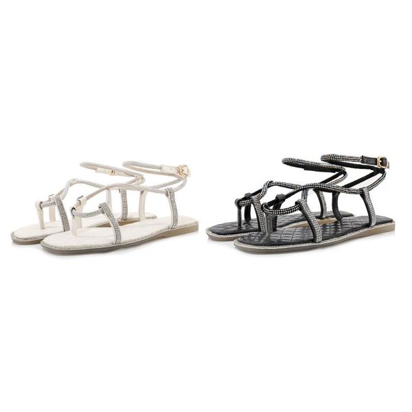 

pqecfs big size 31-46 summer new fashion women rivets sandals 2 colors, Black