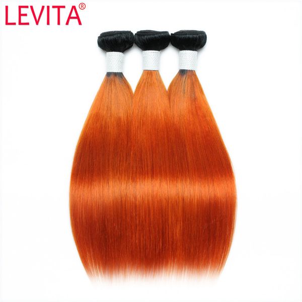 Levita T1b Orange 2 Tone Ombre Indian Straight Virgin Hair 3