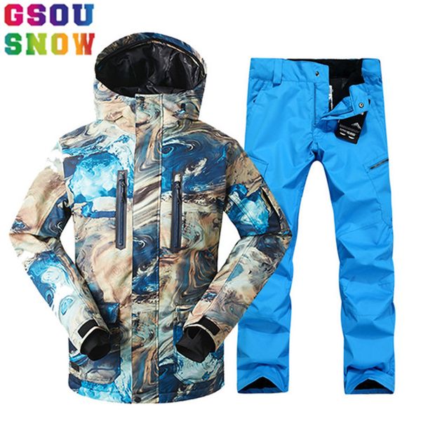 

gsou snow brand ski suit men ski jacket pants snowboard sets waterproof mountain skiing suit winter male outdoor sport clothingt190917