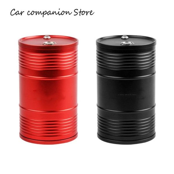 

universal car ashtray portable ashtray with lid aluminum alloy oil drum shape detachable high temperature resistance