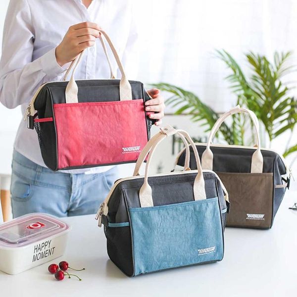 

портативный обед мешок нового теплоизолирующий lunch box tote cooler сумка бенту мешок ужин контейнер школа хранение сумка # 10, Blue;pink
