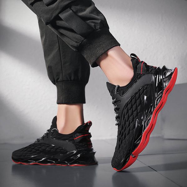 

blade men's autumn 2019 new online red same men's fashion shoes casual running shoes in winter, Black