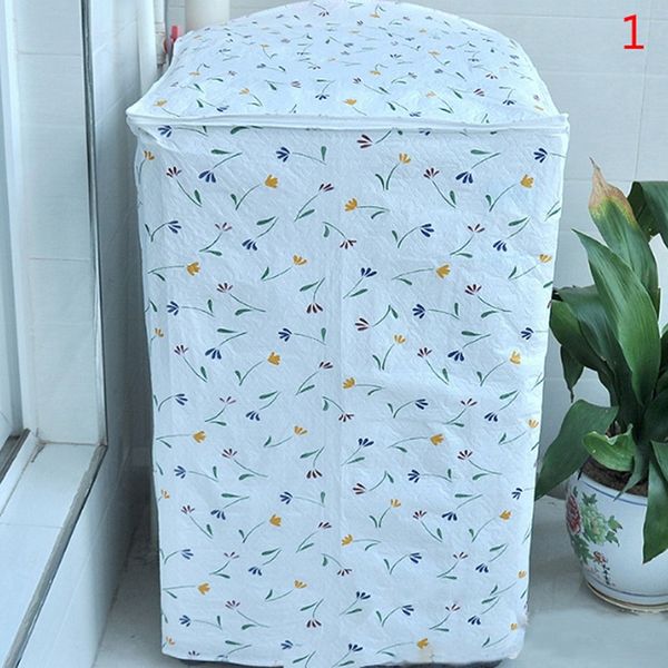 

1pc flower pattern waterproof durable washing machine zippered dust cover 7colors other household cleaning tools accessories