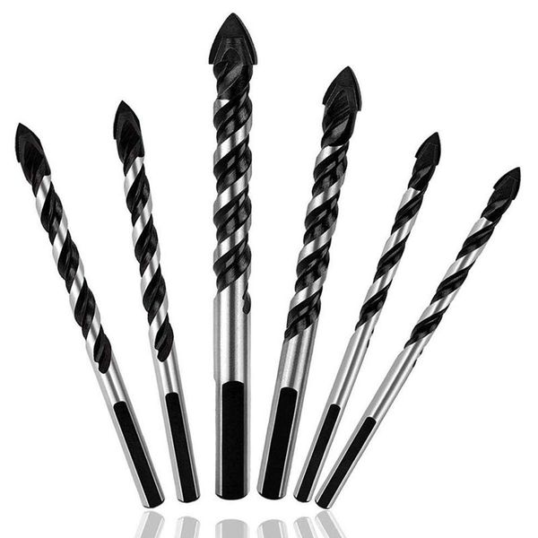 

new 6pcs ceramic tile drill bits,masonry drill bits set for glass, brick, concrete, wood tungsten carbide tip for wall mirror an