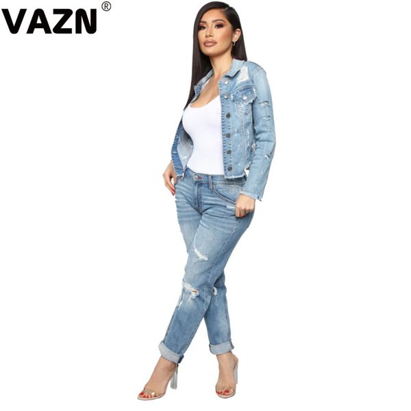 

vazn osm6107 new 2019 novelty style women outwears full sleeve age reduction hollow out elegant joker mini outwears, Black