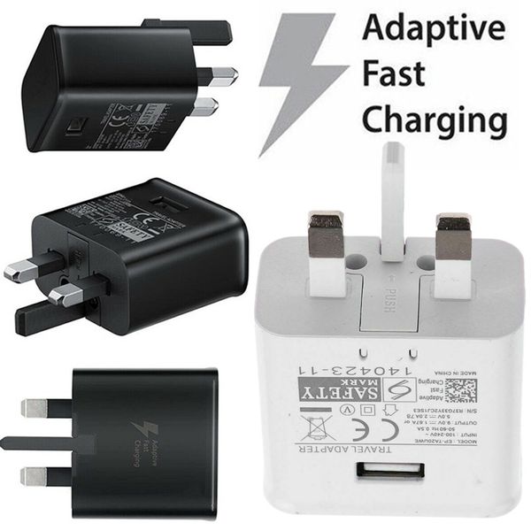 

fast adaptive uk gb ac home wall charger power adapter 5v 2a 9v 1.67a for samsung s6 s7 s8 s10 note 9 10 htc iphone andorid phone