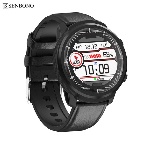 

senbono s10 1.30" full touch smart watch bt4.0 fitness pedometer calorie heart rate monitoring smartwatch for ios android phone, Slivery;brown