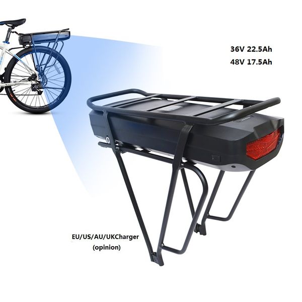 

Electric bicycle 48v 17 5ah 36v 22 5ah rear rack battery pack for bigcapacity ebike cell luggage rack u eu au uk e bike charger