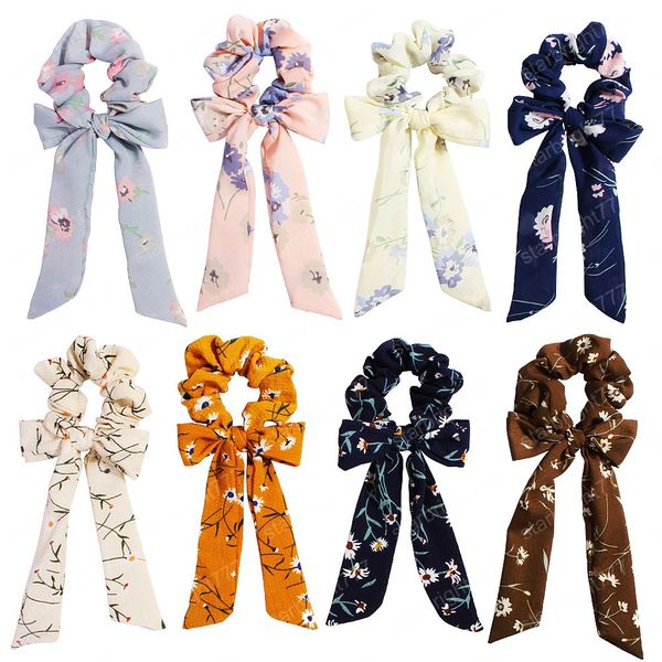 

fashion bohemia print flower knot women headband turban elastic hairband girls headwear lady elegant hair accessories head wrap, Slivery;white