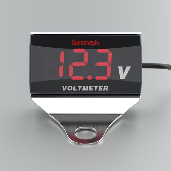 

led motorcycle voltmeter dc10-150v stainless steel+acrylic replacement digital