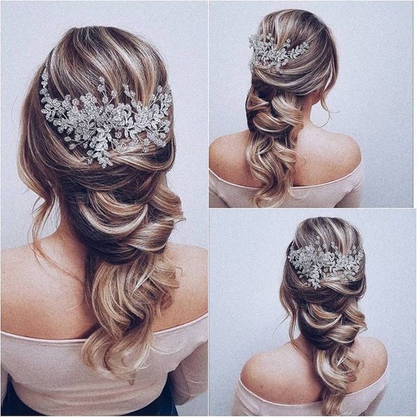 

rhinestone headband bride tiara hairband for bridal wedding hair jewelry golden/silver handmade rhinestone headband headpiece, Golden;white