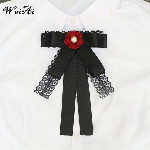 

ribbon bow brooches collar pin jewelry canvas fabric bowknot brooch for women dress shirts accessories, Gray