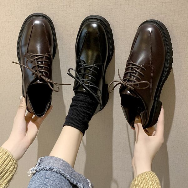 

shoes woman 2019 female footwear round toe casual sneaker designer women women's heels oxfords slip-on loafers, Black