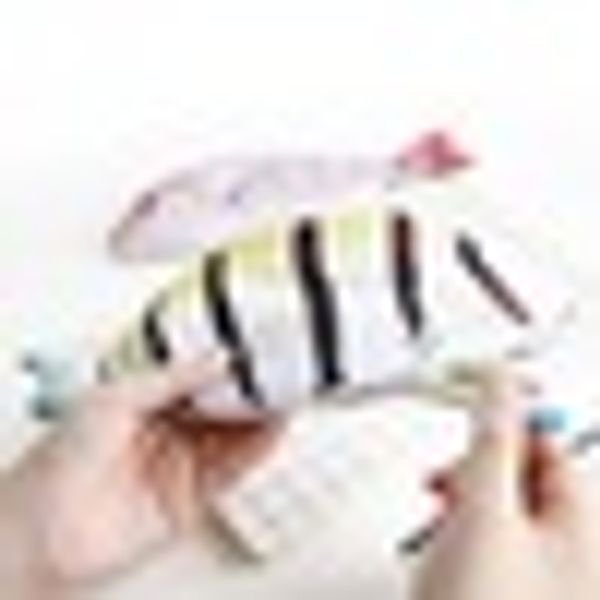 

funny fish pattern cosmetic make up bag pencil pen case zipper stationery special makeup bag wallet pouch student kids gift