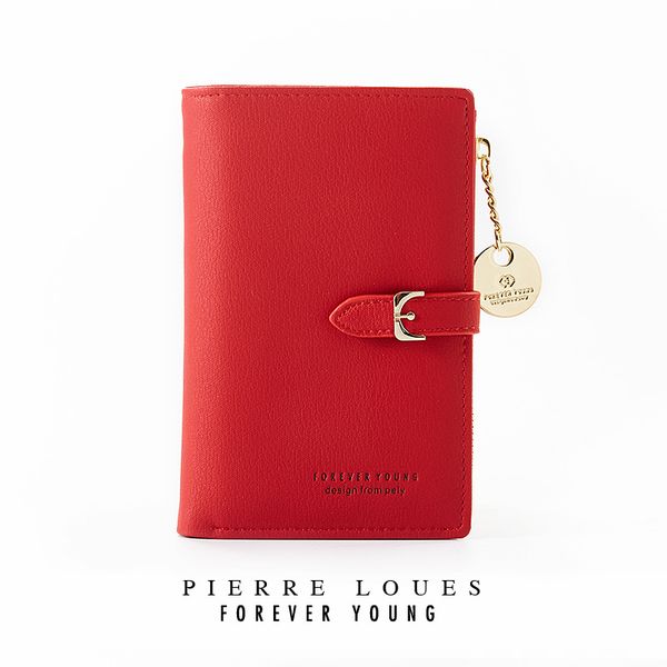 

the new purse forever young lady handbags han edition pure color short a wallet, Red;black