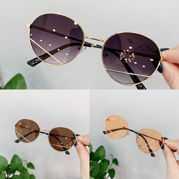 

2020 children's sun sun glasses trendsetter metal round frame baby's glasses sunglasses, Blue