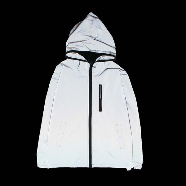 

2019 осени мужской толстовка с капюшоном лоскутных цветов светоотражающей куртки ветровка мужского пальто спортивной одеждой верхней одеждой, Black