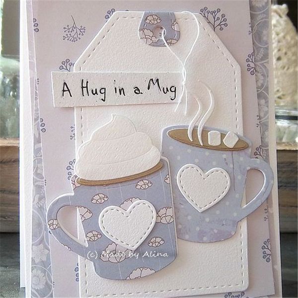 

diy выбивая резки металла dies love heart кофейная чашка чая трафареты для scrapbooking wedding album рождественские открытки craft dies