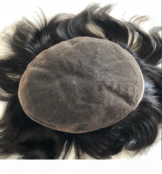 

stock mens toupee full lace toupee human hair replacement for men unprocessed virgin brazilian human hair pieces, Black