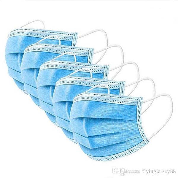 

fedx ce fda 500 pcs disposable face masks thick 3-layer masks with earloops for salon home use comfortable dust-proof mask
