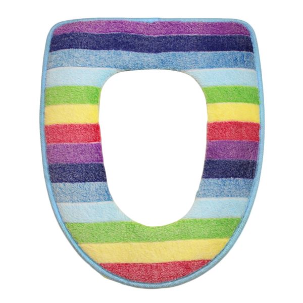 

dustproof ls keep clean soft bathroom replacement self adhesive home decorative rainbow striped toilet mat toilet seats