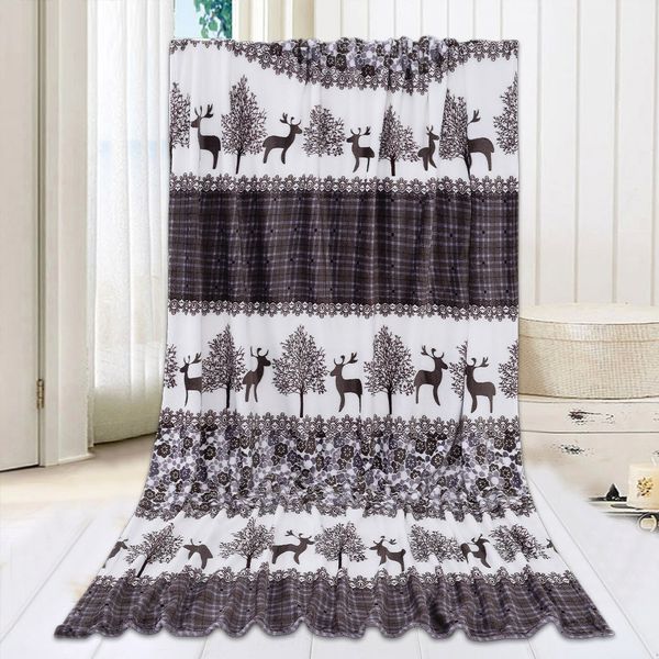 

1pc flannel blanket super soft warm solid warm micro plush fleece blanket throw rug sofa bedding plaid 6#