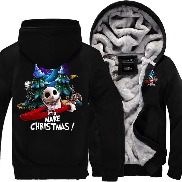 

fleece hoodies solid sweatshirts hoody zipper customized logo printed pattern large size cotton thick warm winter coat dropship, Black